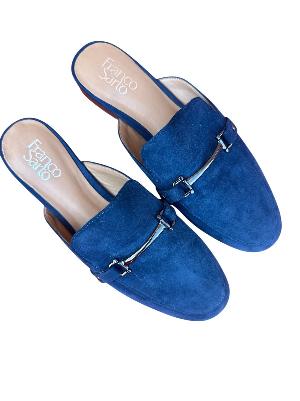 Franco Sarto 'Dolly' Blue Suede Leather Slide Mule - Women's 8